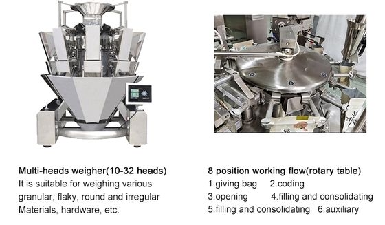 Potato Chip Packaging Machine for Nitrogen-Filled, Vacuum-Effective, Multifunctional Pre-made Bags for Puffed Food